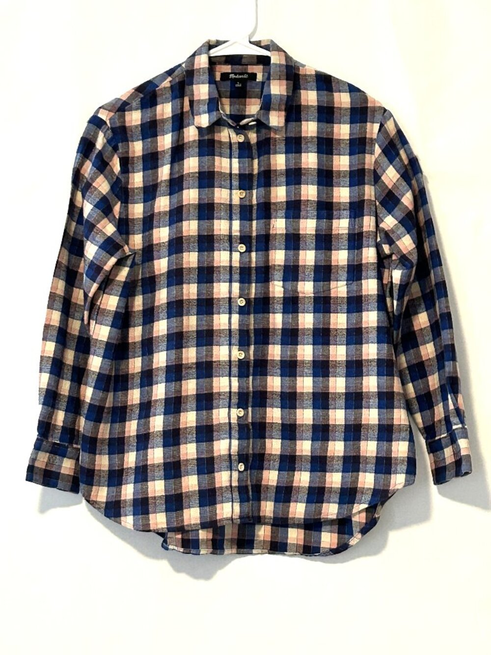 Madewell blue flannel shirt, size small